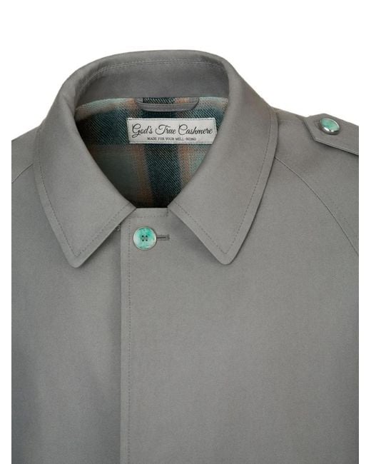 God's True Cashmere Gray Gemstone-Embellished Cashmere Coat