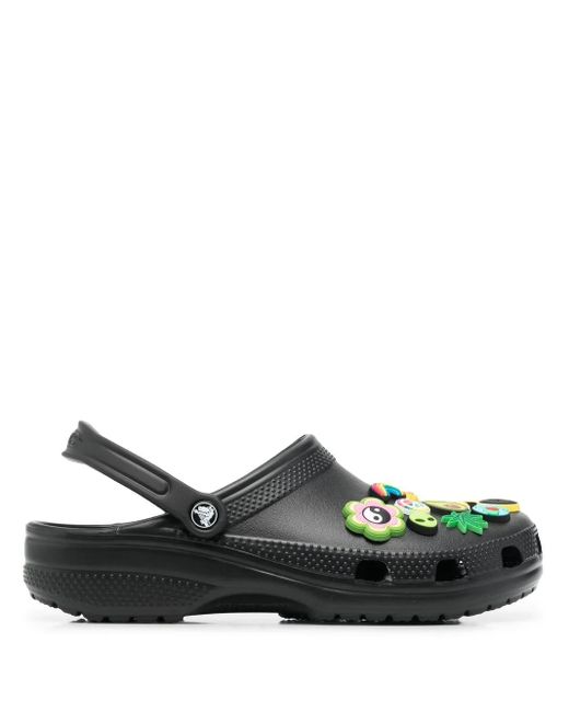 CROCSTM Black Classic Multi-Charm Sandals for men