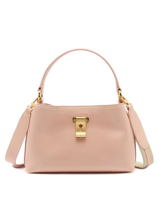 Bally Pink Lock Me Minibag Leather Tote Bag