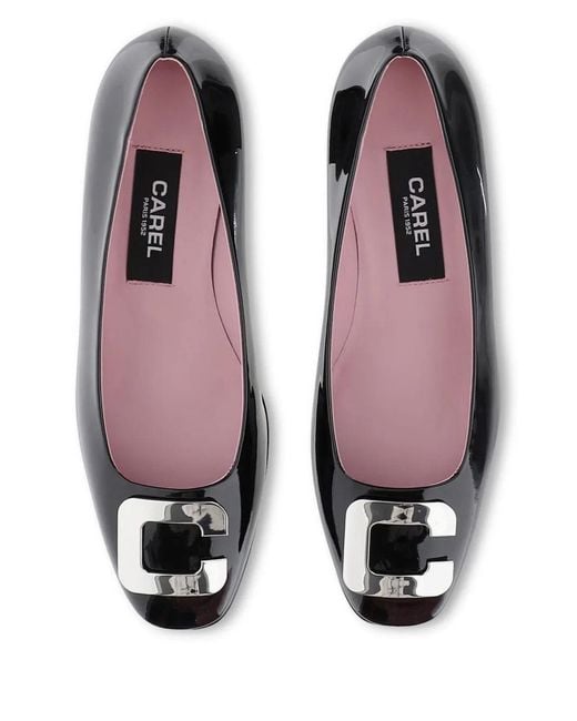 CAREL PARIS Black Leather Pumps