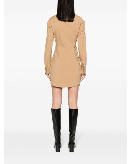 Dion Lee Natural Ruched Asymmetric Dress