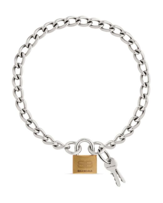 Balenciaga Halskette mit Locker-Anhänger in Mettallic | Lyst DE