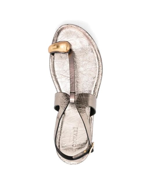DONNARì Metallic Toe-Srap Sandals