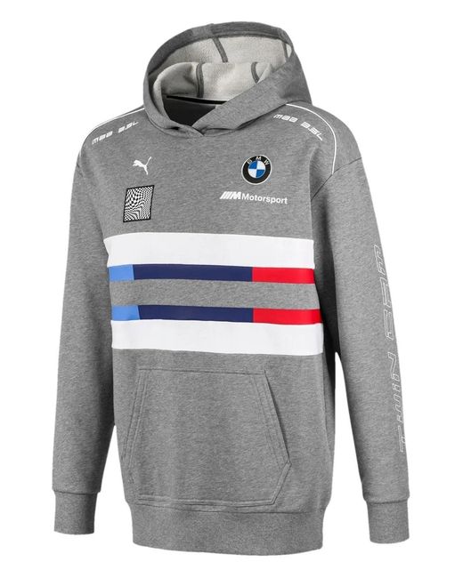 PUMA Gray X Bmw Motorsport Hooded T-Shirt for men