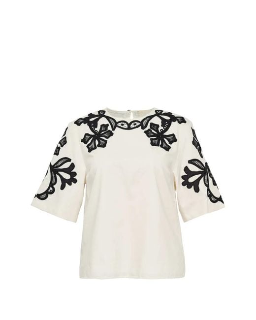 Ulla Johnson White Embroidered Blouse