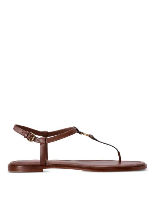 COACH Brown Jessica Thong Leather Sandals