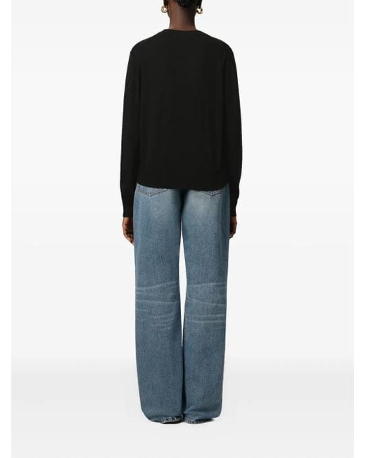AMI Black De Coeur Wool Sweater