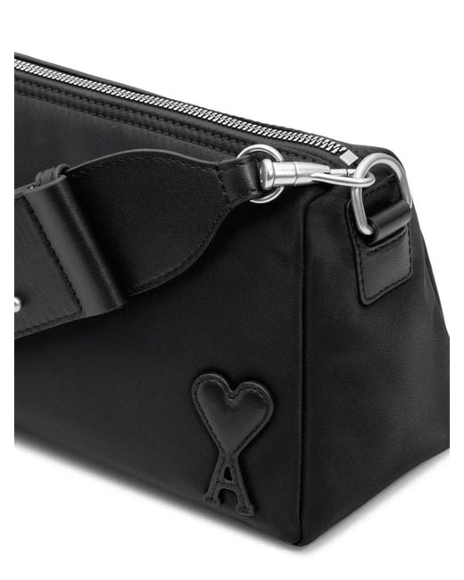 Bolso De Hombro Marcel Acolchado AMI de color Black