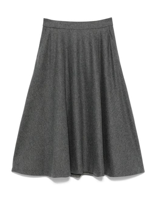Falda midi acampanada Max Mara de color Gray