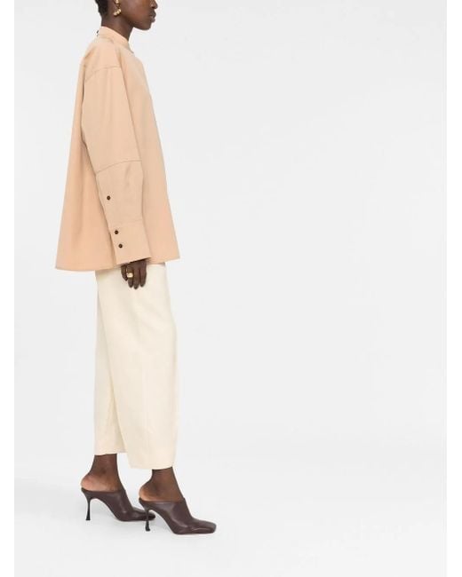 Camisa sin cuello con botones Jil Sander de color Natural