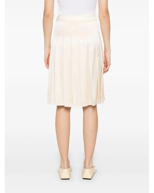 Burberry Natural Pleated Skirt