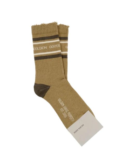 Golden Goose Deluxe Brand White Chaussettes À Logo for men