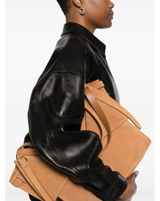 Veste En Cuir À Logo Appliqué Miu Miu en coloris Black