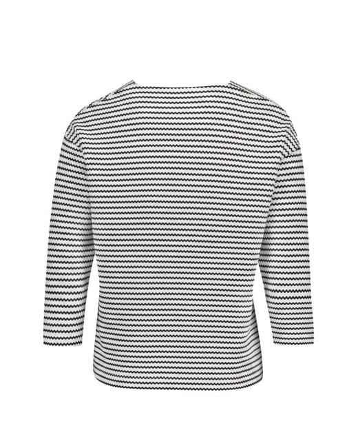 BETTY&CO Gray Patterned Square-Neck Long-Sleeve Top