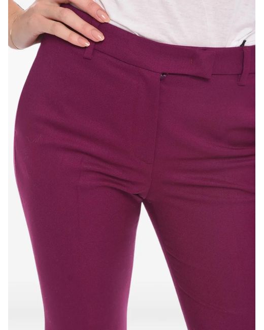 Ql2 Purple Single-Pleat Cropped Trousers