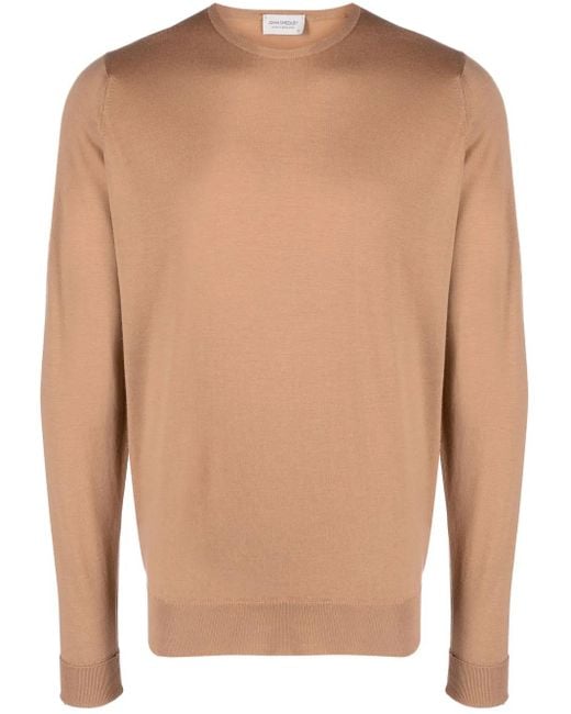 John Smedley Brown Marcus Virgin Wool Jumper for men