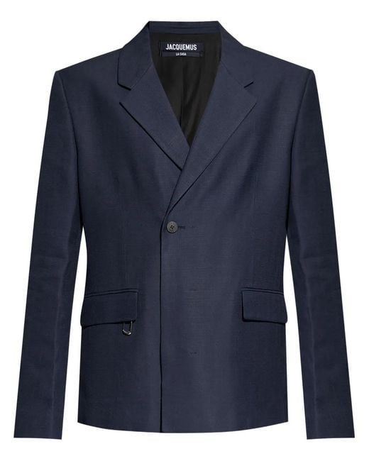 Jacquemus Blue Blazer With Open Lapels for men