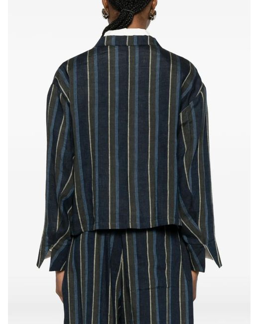 SOH Black Vertical-Stripe Jacket