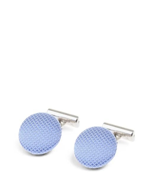 Corneliani White Silk-Lined Metal Cufflinks for men
