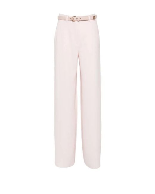 Max Mara White Belt Straight Trousers