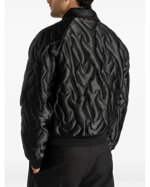 Manière De Voir Black Satin Embroidered Jacket for men