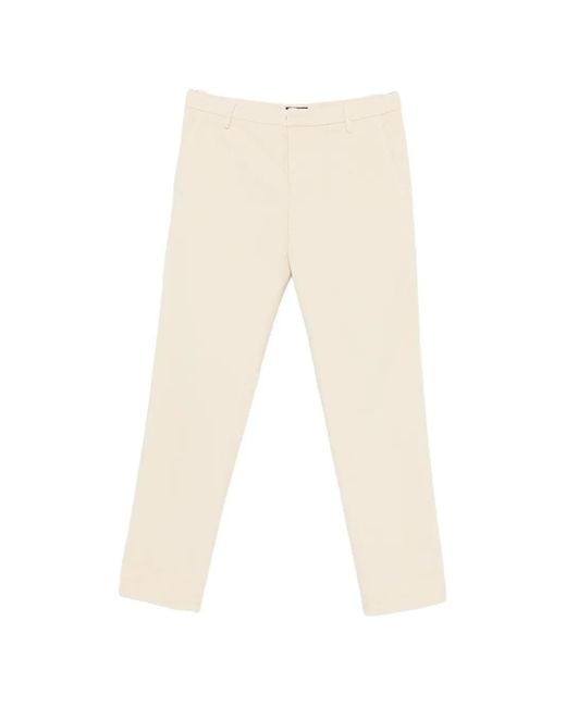 Dondup White Corduroy-Texture Trousers for men