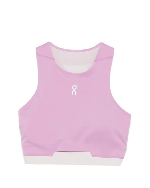 On Shoes Pink 2-In-1 Crop Sports Bra