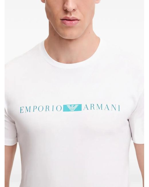 ARMANI EXCHANGE White Logo-Print T-Shirt for men
