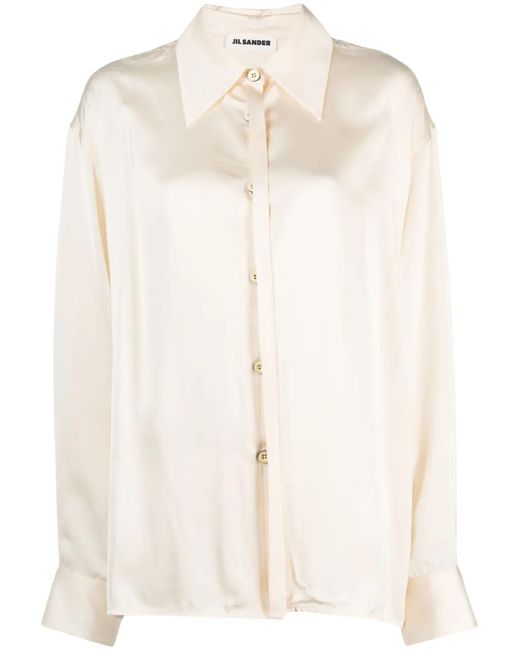 Jil Sander Natural Long-Sleeve Buttoned Shirt