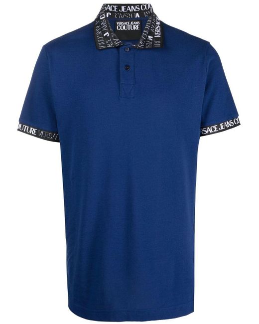 Homme T-shirts T-shirts Versace Jeans Couture Polo à logo circulaire Coton Versace Jeans Couture pour homme en coloris Bleu 