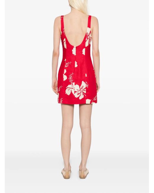 Reformation Belma リネンドレス Red