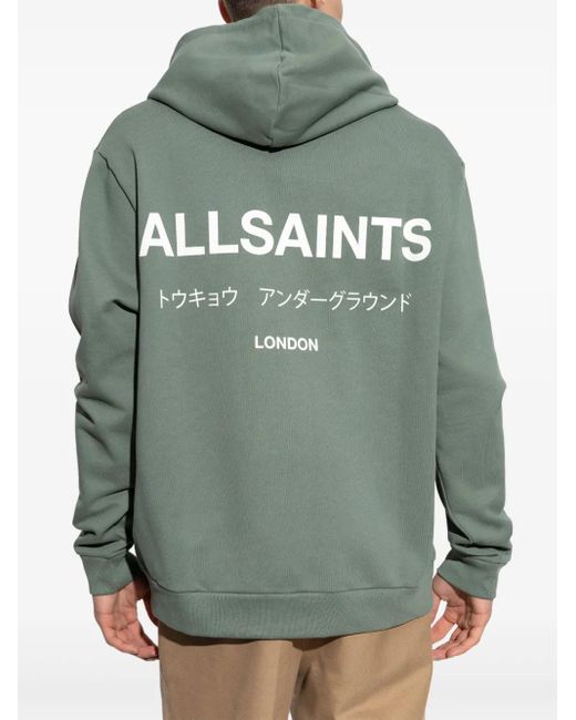 AllSaints Green Underground Hoodie for men