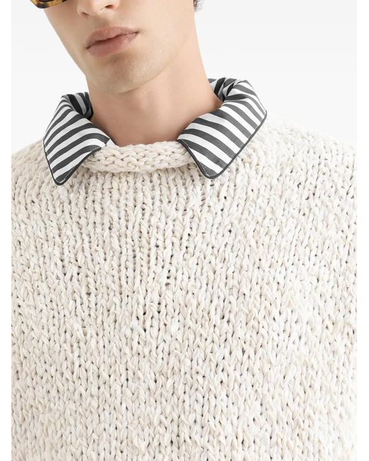 Dolce & Gabbana White Cotton-Blend Pullover for men