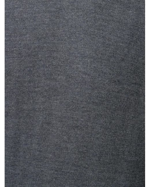 Barba Napoli Gray Crewneck Wool Jumper for men