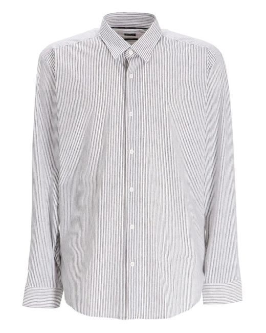 Boss Gestreiftes Button-Down-Hemd in White für Herren