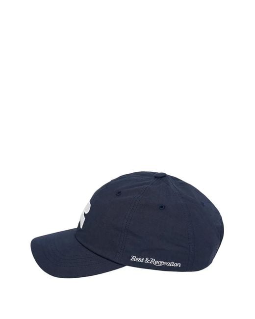 Rest&Recreation Blue Logo-Patch Cotton Cap