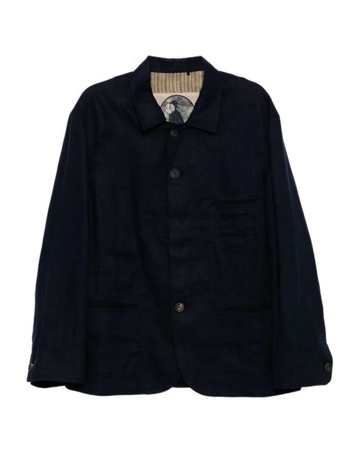 Ziggy Chen Blue Linen Jacket for men