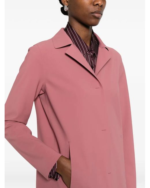 Herno Pink Coat With Notched Lapels