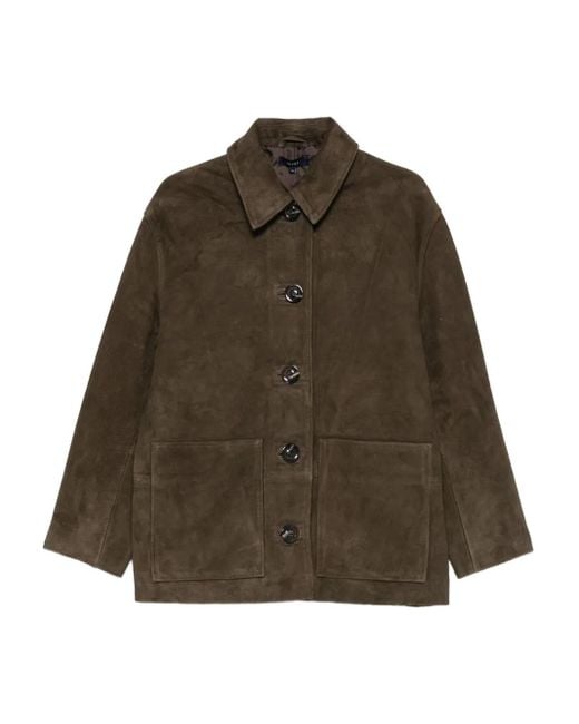 Soeur Brown Vincenzo Suede Button-Fastening Jacket