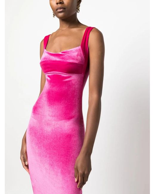 Atu Body Couture Pink Pleated-Skirt Pleated Maxi Dress