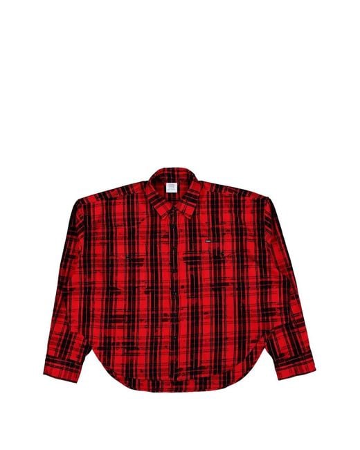Vetements Red Chemise À Carreaux for men