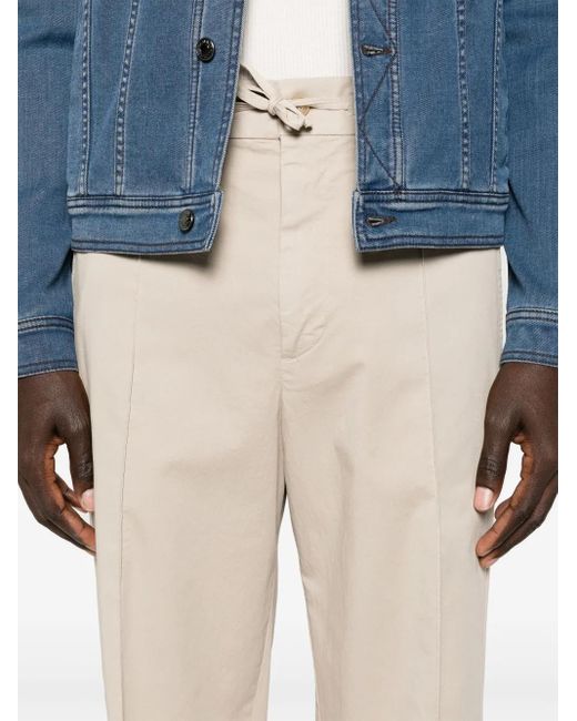 Canali Natural Drawstring-Waist Straight-Leg Trousers for men