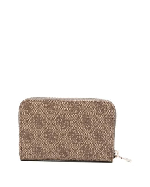 Guess Brown Monogram-Pattern Wallet