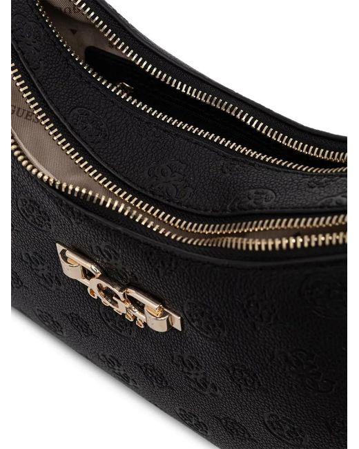 Guess Black Anise Logo-Debossed Monogram-Pattern Tote Bag
