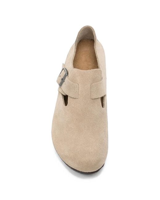 Birkenstock White London Buckle-Fastening Clogs
