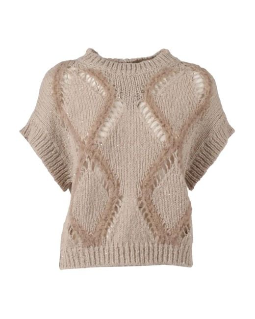 Antonelli Natural Pullover Mit Pailletten