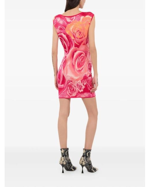 Roberto Cavalli フローラル ミニドレス Pink