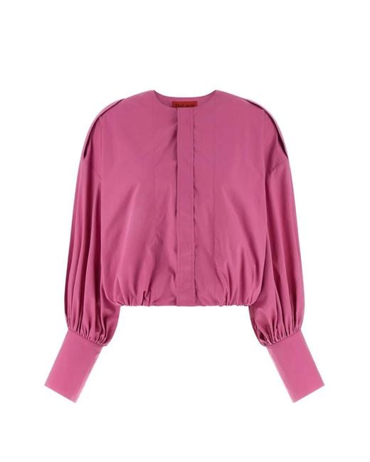 Thelatest Pink Diana Puffed-Sleeves Blouse