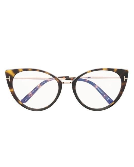 Tom Ford Brown Cat-Eye Frame Glasses