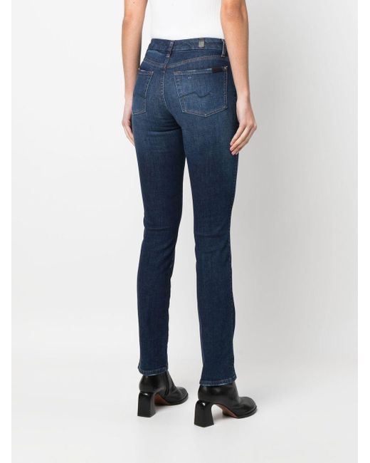 7 For All Mankind Kimmie Mid-rise Straight Leg Jeans in Blue | Lyst  Australia
